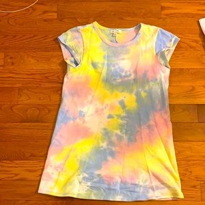 Tie-dye short sleeve dress! Pastel colors!
